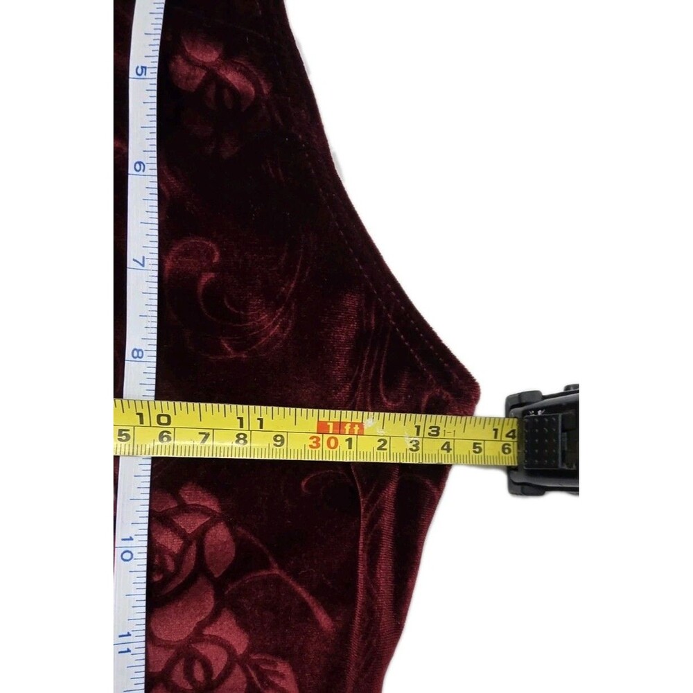 Body Wrappers VTG Embossed Rose Velvet Keyhole High Neck Biketard Preteen AXS AS - Picture 15 of 16